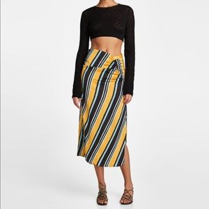 Zara striped wrap skirt small NWT